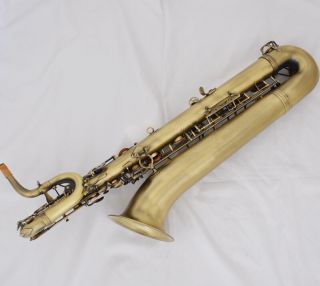 Professional Antique Baritone Saxophone Eb Bari sax Low A 2 Necks With Case 10