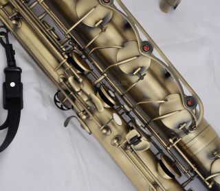 Professional Antique Baritone Saxophone Eb Bari sax Low A 2 Necks With Case 3