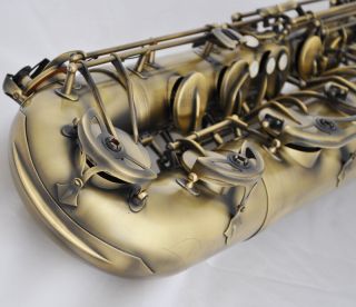 Professional Antique Baritone Saxophone Eb Bari sax Low A 2 Necks With Case 5
