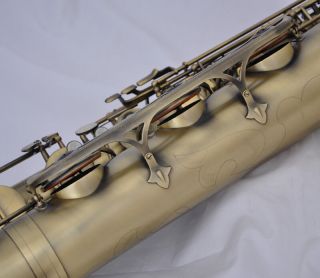 Professional Antique Baritone Saxophone Eb Bari sax Low A 2 Necks With Case 6