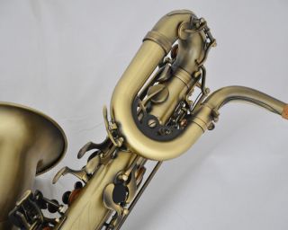 Professional Antique Baritone Saxophone Eb Bari sax Low A 2 Necks With Case 7