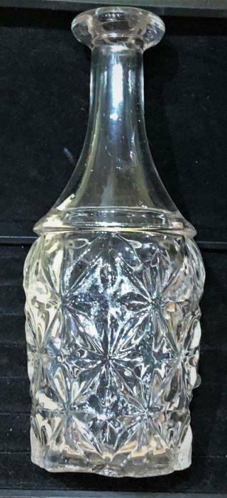 Antique Sandwich Glass " Sandwich Star " Bar Decanter,  Bitters Bottle,  C.  1840