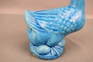 Antique Chinese Export Porcelain Turquoise Blue Glaze Duck Figurine 7