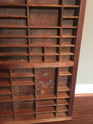 Antique Vtg HAMILTON PRINTERS TYPESET DRAWER Wood Tray Shadow Box 79 slots 3