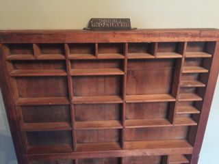 Antique Vtg HAMILTON PRINTERS TYPESET DRAWER Wood Tray Shadow Box 79 slots 5