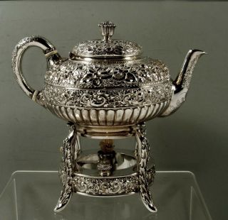 Tiffany Sterling Silver Teapot & Stand 1889 Moorish Design