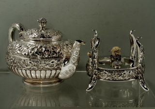 Tiffany Sterling Silver Teapot & Stand 1889 Moorish Design 5