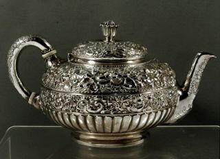 Tiffany Sterling Silver Teapot & Stand 1889 Moorish Design 6