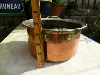 Vintage copper planter jam pan plant pot tub brass handle window box 6