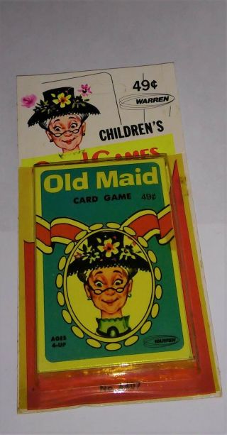 Vintage Warren Old Maid Card Game On Card Unpunched Minty