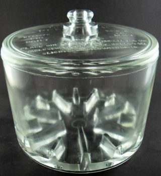 Vintage Antique 1930 ' s Glass Sanitary Cheese Preserver Container with Lid (A1) 2