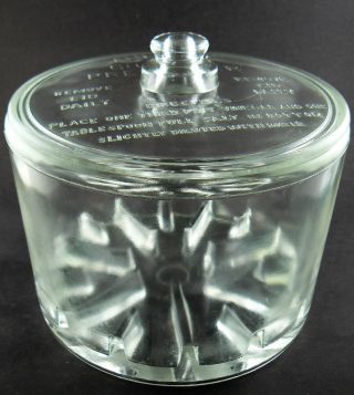 Vintage Antique 1930 ' s Glass Sanitary Cheese Preserver Container with Lid (A1) 3