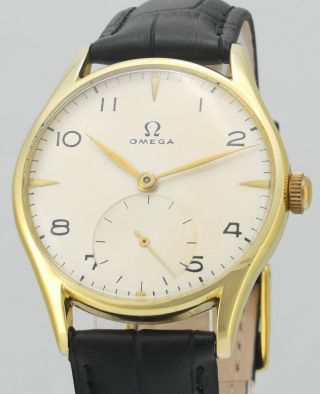 Vintage 1948 OMEGA All Solid 18K 18Ct Gold Mens Wrist Watch Calibre 265 4