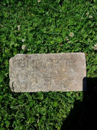 Rare Antique Brick Labeled " Bhr 272 3 " Angled Wedge Brick Salvaged Good Writing