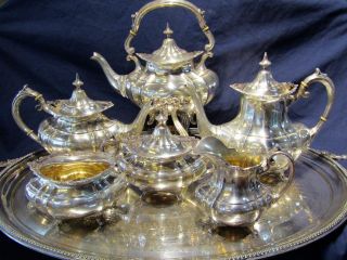 Rare.  7‑piece Reed & Barton Sterling Silver 660 Hampton Court Coffee & Tea Set