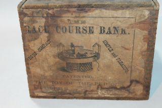 Antique Wood Box Race Course Bank J&e Stevens Co Cremwell Conn