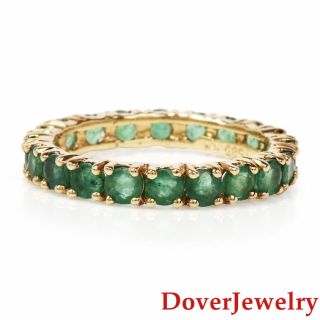 Estate Emerald 14k Yellow Gold Eternity Band Ring Nr