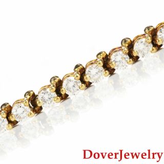 Estate 4.  30ct Diamond 18k Yellow Gold Tennis Link Bracelet 11.  9 Grams Nr