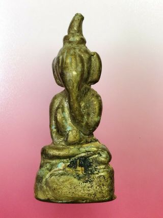 Thai Amulet Buddha Phra Pidta Close Eye Brass Statue Talisman Holy Power Magic