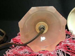Antique Lighting Table Top - Frosted Pink Depression Glass Finger Lamp 7
