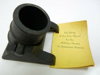 Vintage Cast Iron Civil War Miniature Military Mortar Cannon