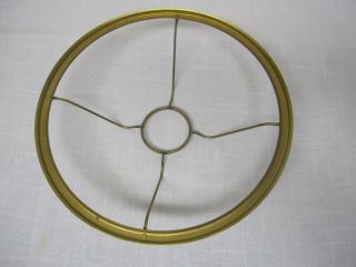 Antique Solid Brass 12 " Shade Ring For B&h,  Miller,  Rochester Oil Or Kero Lamp