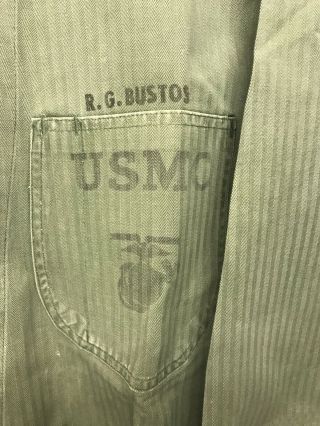 WWII WW2 USMC P44 HBT US Marines Herringbone Field Utility Jacket Shirt 2