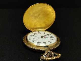 VTG RODANIA BICENTENNIAL INCABLOC SWISS POCKET WATCH Liberty Bell & Eagle RUNS 4