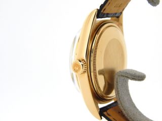 Mens Rolex Day - Date President 18K Yellow Gold Watch Black Band White Roman 1803 5