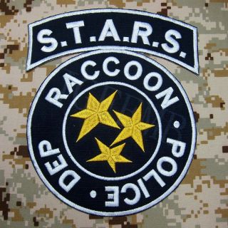 Blue Resident Evil Umbrella Stars Reccoon Big Back Of The Body Embroidery Patch