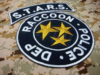 Blue Resident Evil Umbrella STARS Reccoon Big Back Of The Body Embroidery Patch 2