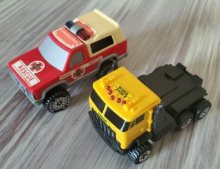 2 Vintage Buddy L Trucks Fire Truck Work Force Lights Up And Sounds Both Work