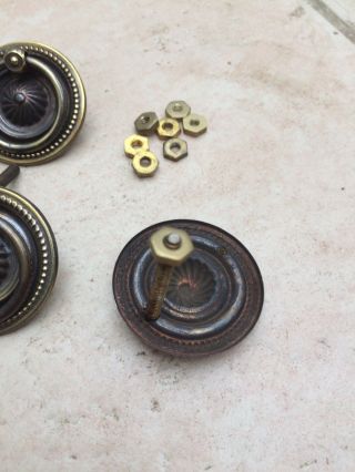 Set of 8 Antique Style Brass Round Handles 3