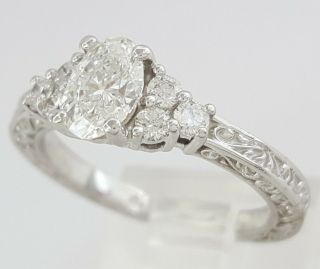 Brilliant Earth Antique Scroll 0.  7 ct Oval Cut Diamond Engagement Ring GIA 9