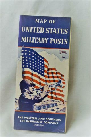 1944 Chicago/rand Mcnally & Co.  Map Of United States Military Bases