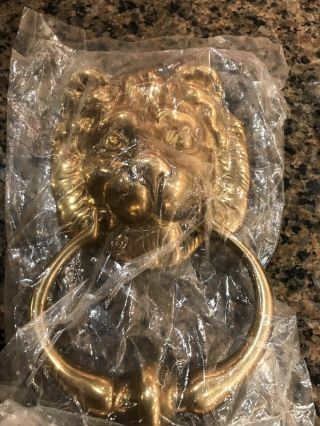 Vintage Antique Brass Lion Head Door Knocker - - 7 