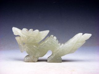 Nephrite Jade Hand Carved Sculpture Walking Dragon Shaped 02261902
