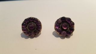 Fred Davis Silver And Amethyst Earrings.  Rare.