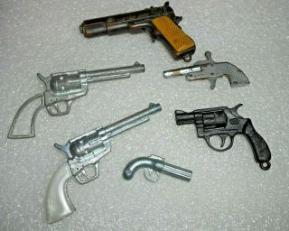 6 Different Vintage Miniature Toy Guns Berloque Gun Pistol Captain Jack