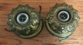 (2) Vintage Ceiling Lights From Old England Farmhouse