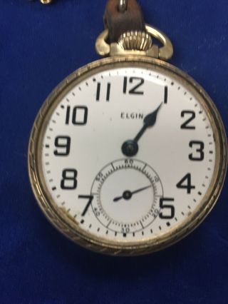 Elgin 575 Usa 15 Jewel Pocket Watch With Chain Part
