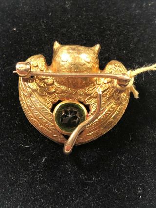Antique Gold Owl Pin WAB 2