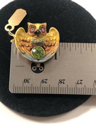 Antique Gold Owl Pin WAB 3
