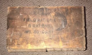 Ww2 Us Army Field Ration C Wood Crate Box Dated Dec.  30,  1943 C Ration