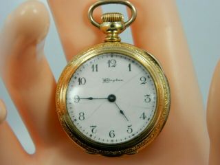 Vintage Hempden Dueber 14k Gold Filled Mollystark Pocket Watch