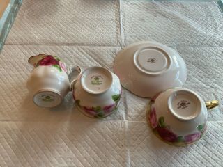 ROYAL ALBERT OLD ENGLISH ROSE TEACUP/ CREAMER SUGAR MATCHED 7