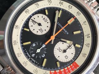 Vintage Longines 44mm Chronograph Wristwatch Valjoux 72 Dial Band 12