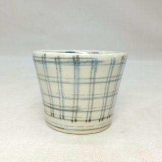 G505: Japanese Really Old Ko - Imari Blue - And - White Porcelain Cup Soba - Choko