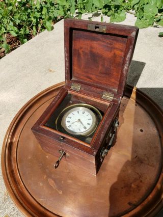 Antique Marine Chronometer Ship Clock.  I Gibbons Patentee 1820s - 1840s Breguet