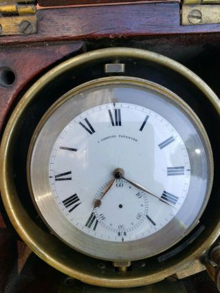 Antique Marine Chronometer Ship Clock.  I Gibbons Patentee 1820s - 1840s breguet 2